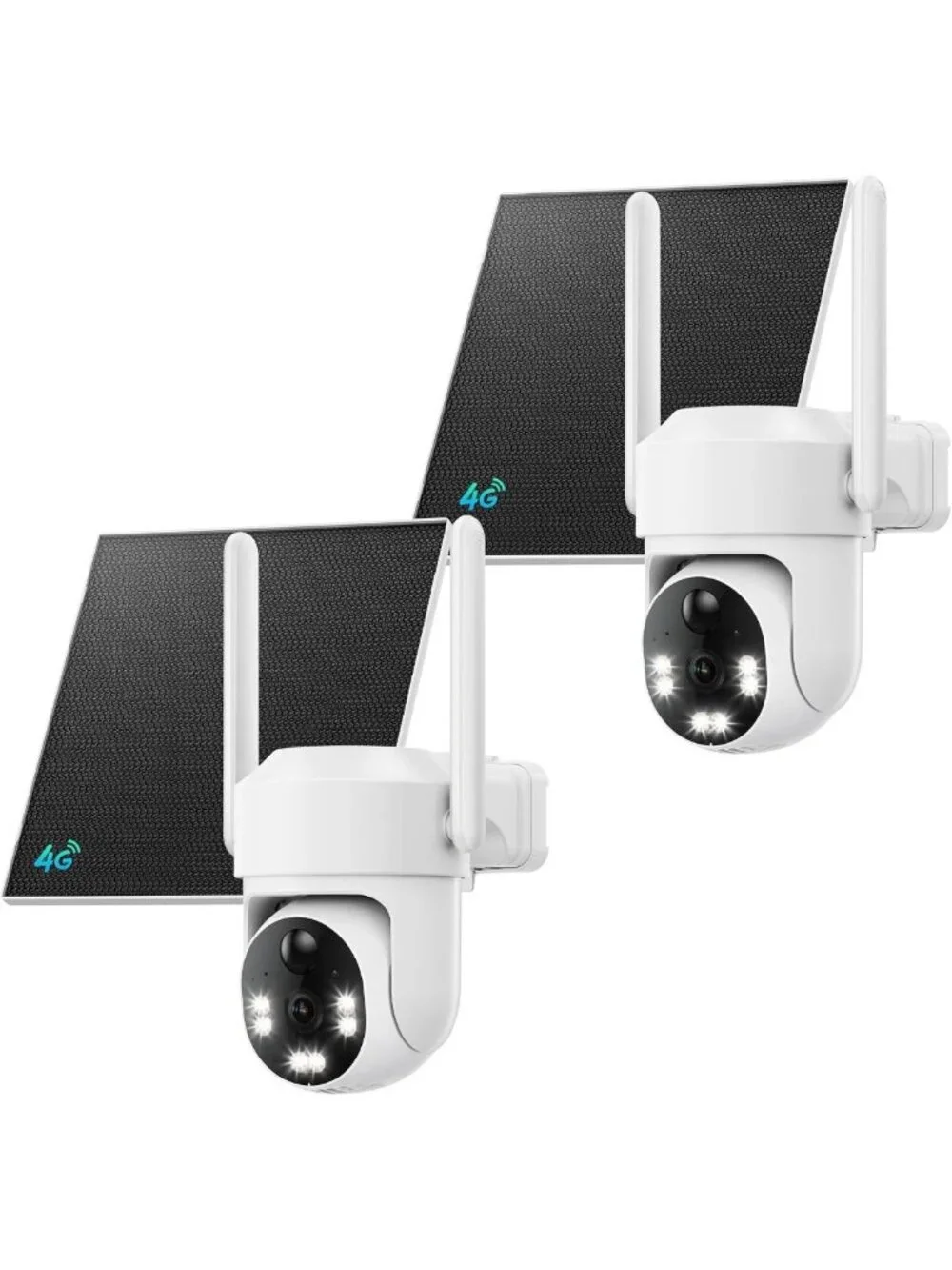 2 Pack Outdoor Cellular Security Cameras - No WiFi, Motion Detection, Night